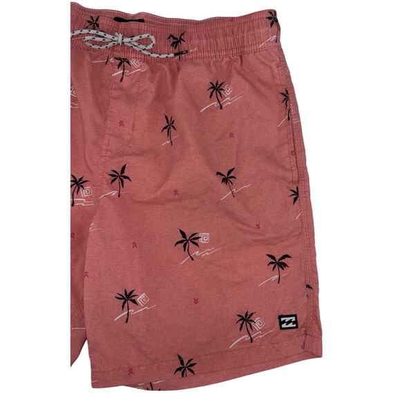Billabong Men's Swim Trunks Large Coral W/ Palms All Day Layback Board Shorts - Picture 2 of 7